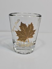 Niagara Falls Canada Travel Souvenir Shot Glass Gold Maple Leaf picture