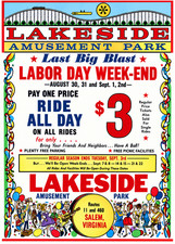 Vintage Lakeside Amusement Park Ad Magnet –  Salem, Virgina picture