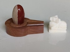 Ardhanarishwara Shiva Lingam With White Marble Nandi Bull And Yoni Base picture