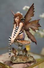 Amy Brown Red Haired Enchanted Forest Mushroom Fairy Decorative Figurine 6.25
