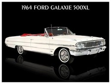 1964 Ford Galaxie 500XL in White NEW Metal Sign: 12x16