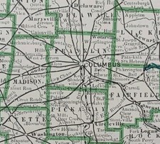 Vintage 1884 OHIO Map 13