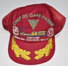 Vtg 40/8 Forty & Eight American Legion Trucker Hat Red Scrambled Eggs USA 3R EUC picture