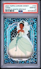 2024 Topps Chrome Disney Tiana PSA 10 Black & White Speckle #/101 picture