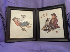 VTG Norman Rockwell Framed official Prints Lot Of 2  Made In USA picture