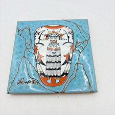 Earthtones Ceramic Art Tile Trivet Southwest Design 6in Vintage Cleo Teissedre picture