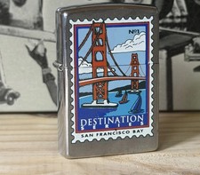 Vintage 2000 San Francisco Bay Stamp Destination Series Zippo Chrome Lighter NEW picture