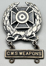 WWII Sterling Army C.W.S. Chemical Warfare Service Weapons Expert Badge RARE picture