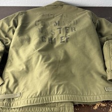 Vintage US Navy Command Master Chief Billet FFG-4 USS Talbot A-2 Pea Coat Jacket picture