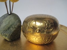 Anthropologie Aves Carved Brass Owl Trinket Box picture