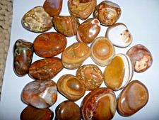 Hand Selected Polished Banded Orbicular Brazilian Bahia Agate Nodules 5 pc Lot picture