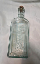 Antique Vintage Rawleigh's Aqua Glass Bottle with Cork & Embossed Script picture