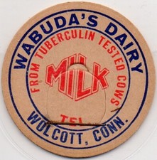 Milk Bottle Cap - Wabuda's Dairy - Wolcott, CT (Connecticut) picture