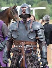 Medieval Blackened Steel Bettle Ready Templar Full Body Armor Suit LOTR Warrior picture