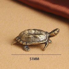 Vintage Brass Solid Turtle Statue Longevity Feng Shui Piece Animal Statue Gifts* picture