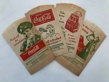 4 1940s COCA-COLA NO-DRIP Bottle Protector WWII Pilot Soldier Vintge Advertising picture