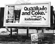 1970s Quaalude and Coke Bacardi Rum Billboard Ad Sign 8x10 Photo picture