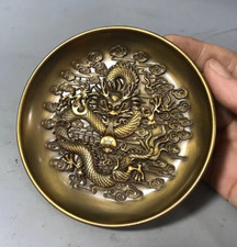 Chinese old bronze collection dragon figure statue incense burner buddha picture