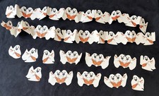 Vintage Halloween Paper Ghost & Broom Garland picture