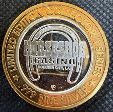 ⭐️BINION’S HORSESHOE HOTEL & CASINO Limited Edition 999% .6 Oz Pure Silver Strk picture