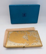 Vintage Birks Wadsworth Canada Map Brass Cigarette Case Card Holder w/ Box 1940s picture