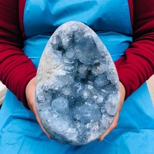 8.2LB Natural Blue Celestite Geode Quartz Crystal Mineral Specimen Healing picture