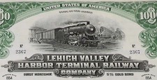 Lehigh Valley Harbor Terminal Railway Co. 1st Mortgage 5% Gold bond issued 1924 picture