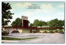 c1940s Ted's Michigan First Drive In Roadside Pontiac Michigan MI Cars Postcard picture