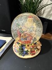 Vintage Kirkland Santa Snow Globe Santa's Tradition Vintage 1990 Music Holiday picture