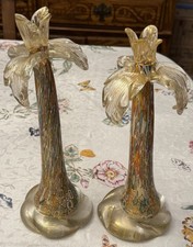 Gambaro & Poggi Murano Art Glass, Made in Italy, Set of 2 Candle Holders picture