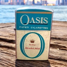 Vintage Continental Lighter Oasis Cigarettes With Menthol Mint Enamel Japan picture