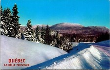 Quebec La Belle Province Canada Snowcapped Mountains Postcard UNP VTG Unused picture