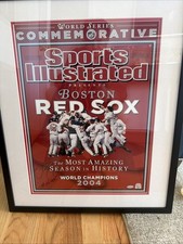 2004 Signed Red Sox SI WS Cover Print Framed Steiner COA Schilling Auto picture