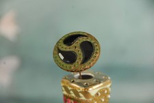 STUNNING~RARE~Antique Carnival Glass Whirling Teardrop hatpin picture