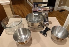 1970s Vtg Chrome Sunbeam MIXMASTER (MMB) 12 Speed Stand Mixer With Beaters Retro picture