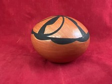 SM CTG SIGNED Chinana Native American Jemez Pueblo Glazed Pottery Vase INCENSE picture