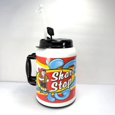 Vintage Short Stop Gas Station 100 Oz Whirley XM-100 Travel Mug Cup Straw picture