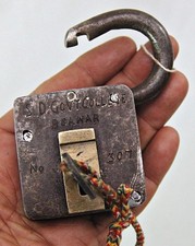 Timeless Treasures: Vintage Solid Iron and Brass Lock Wi Key Antique Padlock B1 picture