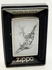 2023 Fancy Whale Design Chrome Zippo Lighter New 48872 picture