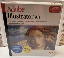 Vintage Adobe Illustrator 9.0 PC Windows Big Box Software Factory Sealed 2000 picture
