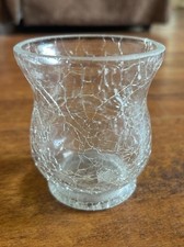 Clear Crackle Glass Votive Candle Holder picture