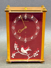 Vintage Jaeger LeCoultre 8 Day Musical Clock Rouge Music Box Bird Motif AS IS picture