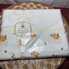 Vintage Springmaid Princess Rose 100% Fine Cotton Made in USA Sheet 81”x108” picture