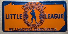 Vintage 1959 Little League Baseball Williamsport Pennsylvania License Plate picture
