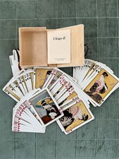 VINTAGE UKIYO-E PLAYING CARDS SANYO JAPAN RARE JAPANESE FOLK ART DECK CLOTH BOX picture