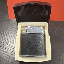 Vintage 1950's Ronson SPORT Pocket Lighter Black Leather Wrap picture