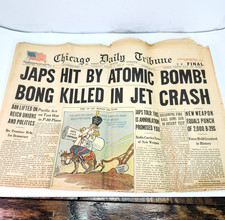 Chicago Daily Tribune - August 7 1945: Atomic Bomb WWII Historic Newspaper picture