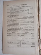 1875 Train Report ATLANTIC & GREAT WESTERN RAILROAD Salamanca NY Dayton Ohio  picture