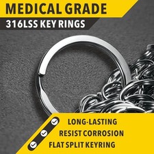 30PCS Key Rings Stainless Steel Assortment Heavy Duty Split Key Ring Loops picture