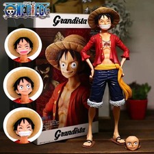28cm One Piece Anime Figure Luffy Smiley Face Changing Action Figurine Model Toy picture